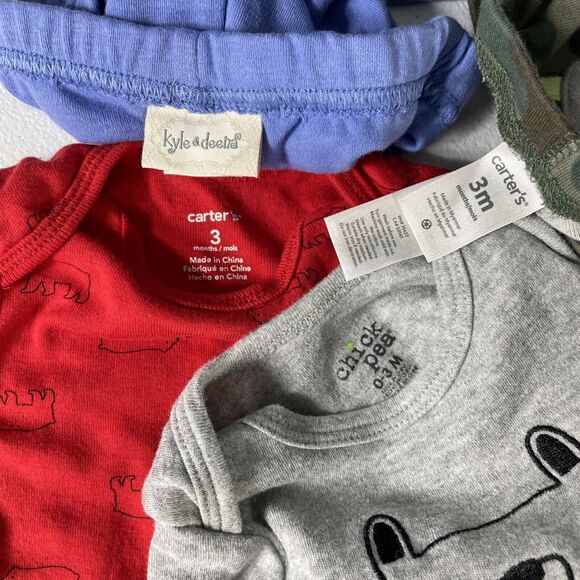 Lot of 9 Baby Boys 0-3 Bodysuits, Top & Bottoms St. Patrick’s Camo Bear Dog - Picture 12 of 13